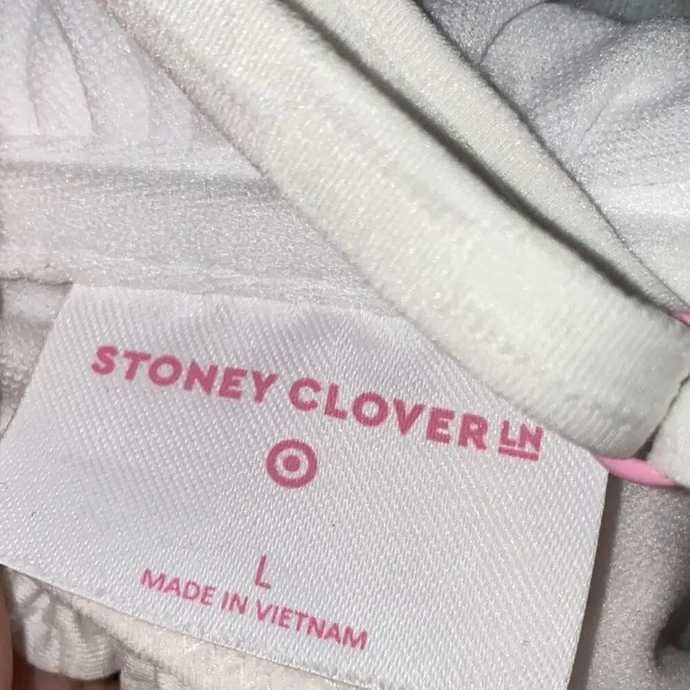NWOT Stoney Clover Lane x‎ Target White Textured Bikini Top Large Ruffle Strap